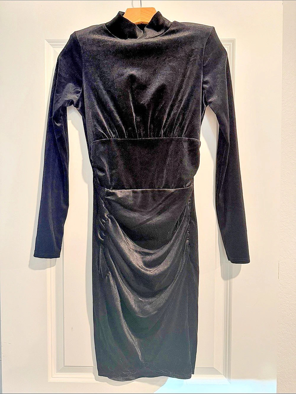 Black Long Sleeve Midi Dress Like New